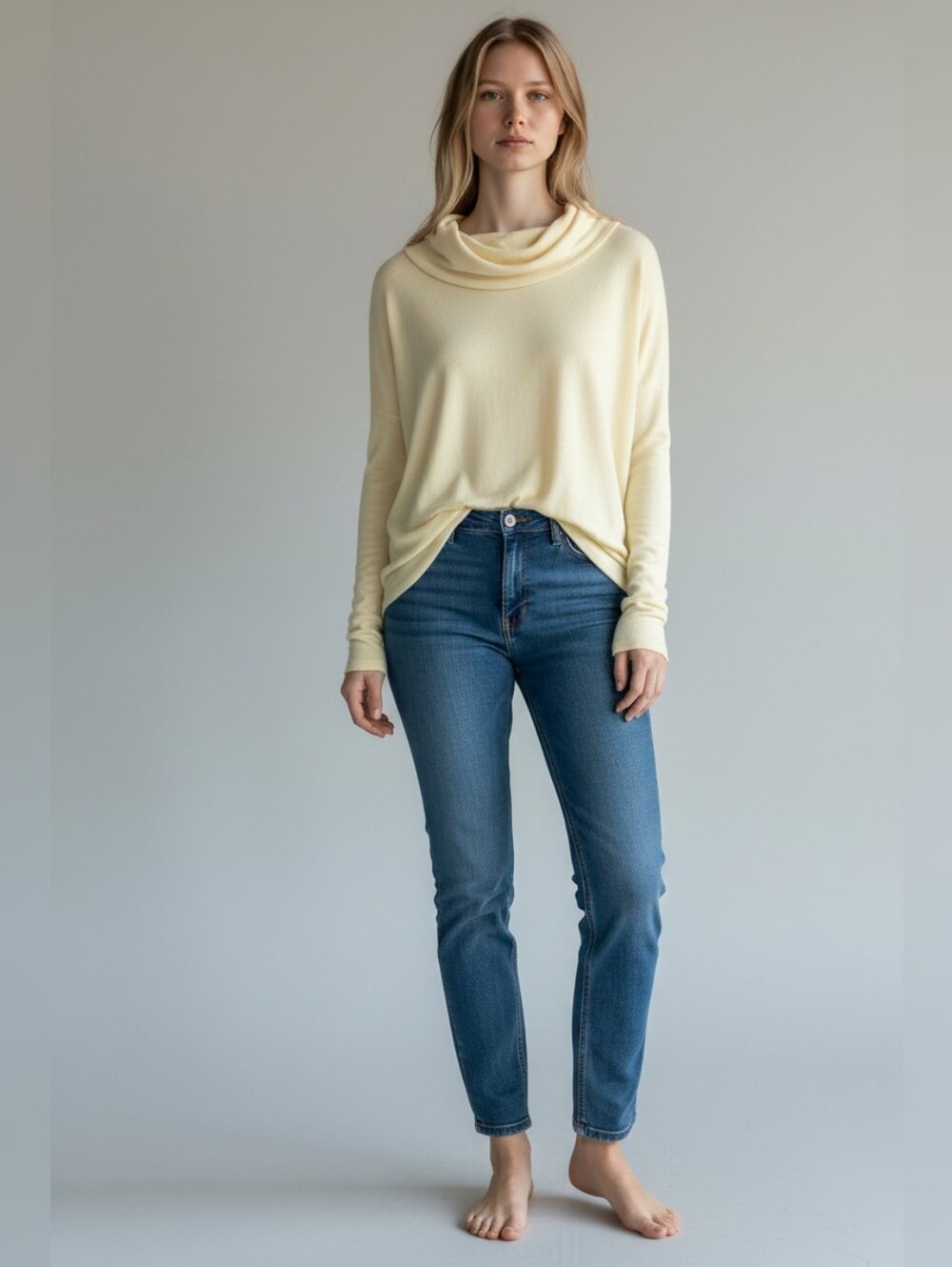 We The Free Free People Shirt Womens XS Yellow Cowl Neck Long Sleeve Top